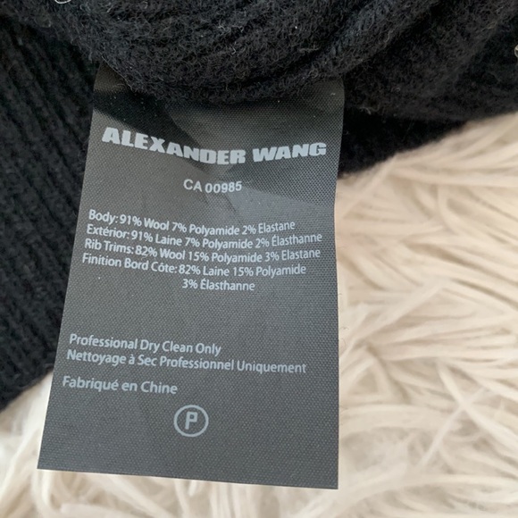 Alexander Wang crystal cuff black wool sweater sz S in great condition - Picture 4 of 5